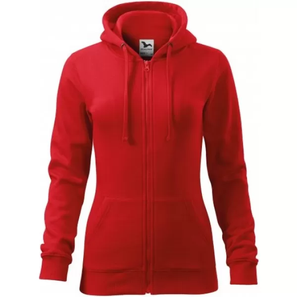  Ženski pulover MALFINI TRENDY ZIPPER 411 RDEČA 