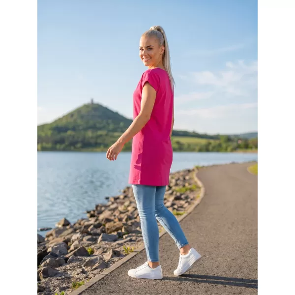  Ženska dolga majica s kratkimi rokavi MALFINI LOVE 123 MAGENTA 