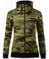 Ženski pulover MALFINI CAMO ZIPPER C20 KAMUFLAŽNO ZELENA