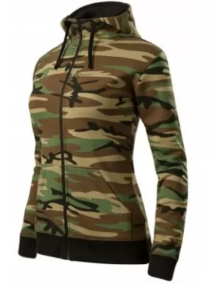 Ženski pulover MALFINI CAMO ZIPPER C20 KAMUFLAŽNO RJAVA