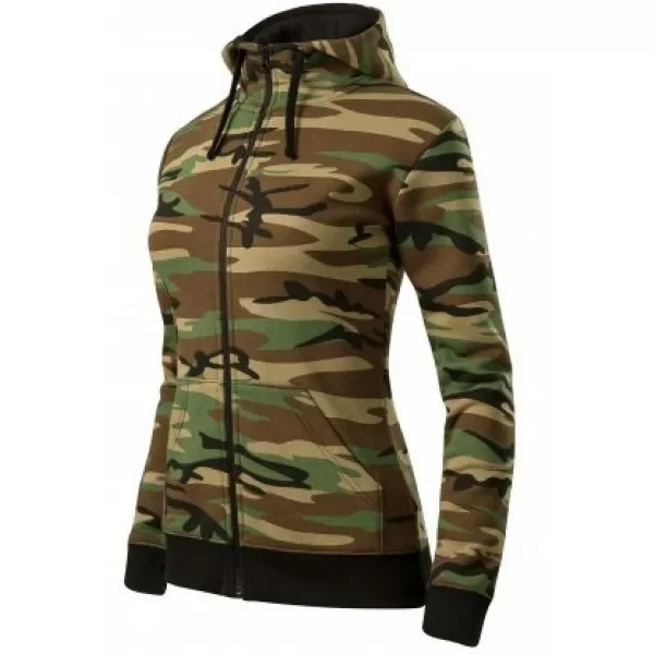  Ženski pulover MALFINI CAMO ZIPPER C20 KAMUFLAŽNO RJAVA 