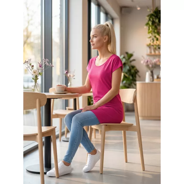 Ženska dolga majica s kratkimi rokavi MALFINI LOVE 123 MAGENTA 