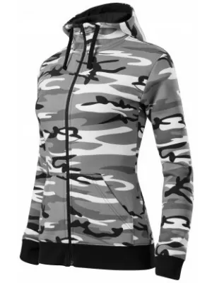 Ženski pulover MALFINI CAMO ZIPPER C20 KAMUFLAŽNO SIVA