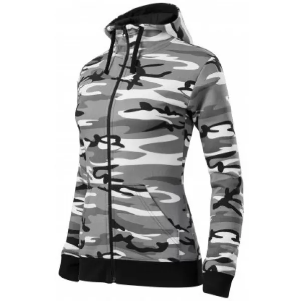  Ženski pulover MALFINI CAMO ZIPPER C20 KAMUFLAŽNO SIVA 