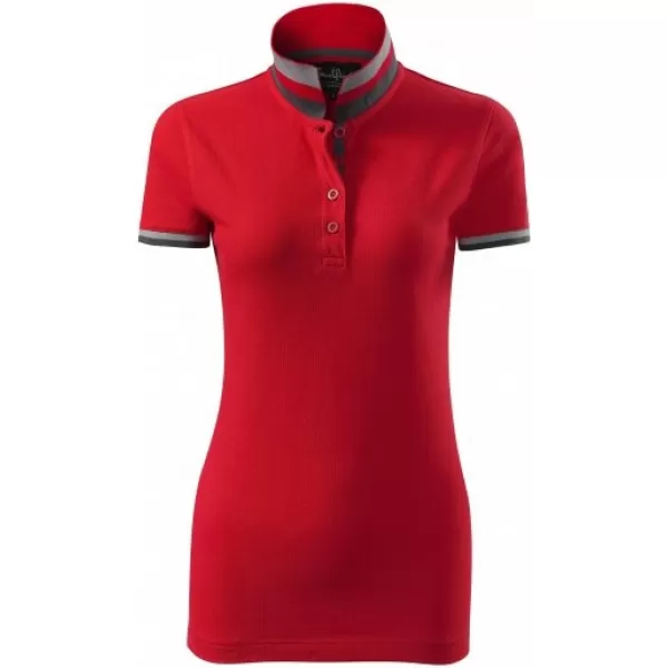  Ženska majica s kratkimi rokavi z ovratnikom MALFINI PREMIUM COLLAR UP 257 RDEČA FORMULA 