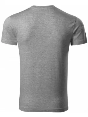 Moška majica s kratkimi rokavi MALFINI SLIM FIT V-NECK 146 TEMNO SIVI POUDARKI