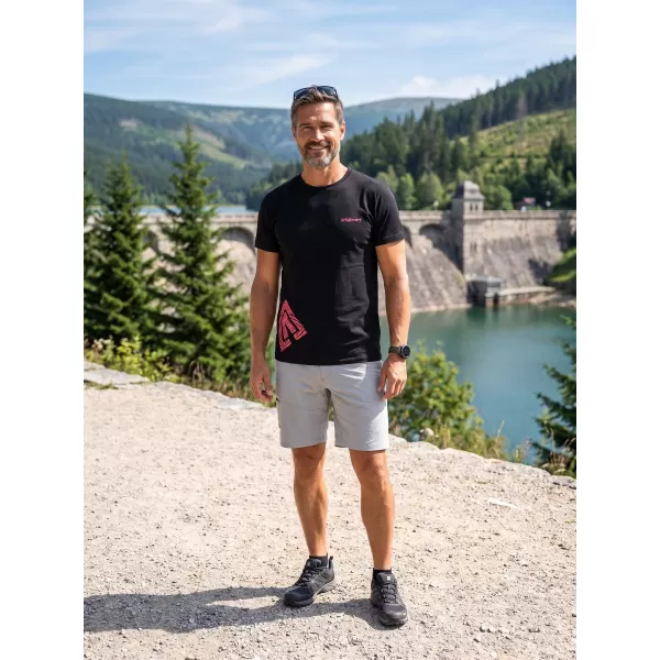 Moška majica s kratkimi rokavi ALTISPORT ALM013129 ČRNA IN RDEČA 