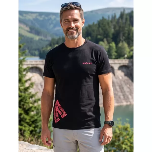  Moška majica s kratkimi rokavi ALTISPORT ALM013129 ČRNA IN RDEČA 