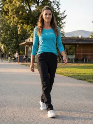 Dámské triko s dlouhým rukávem ALTISPORT CARRYOVER ALW001169 TYRKYSOVÁ