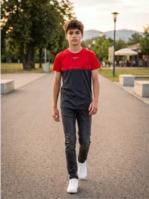 Fantovska majica SAM 73 BARRY BT 542 ČRN