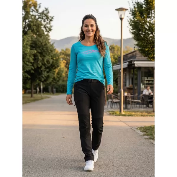  Dámské triko s dlouhým rukávem ALTISPORT CARRYOVER ALW001169 TYRKYSOVORŮŽOVÁ 