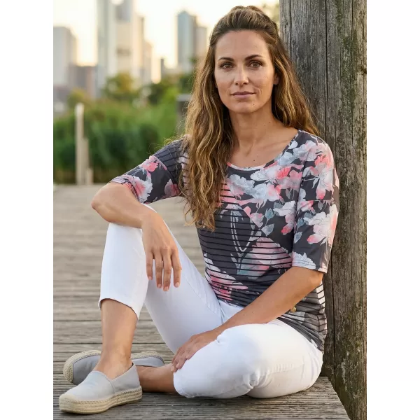  Ženska majica s kratkimi rokavi KIXMI KRISTIE TEMNO SIVA 
