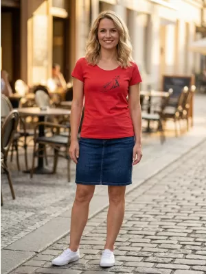 Ženska majica s kratkimi rokavi ALTISPORT ALW030F61 RDEČA
