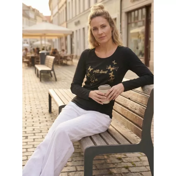  Ženska majica s kratkimi rokavi ALTISPORT ALW011169 ČRNA IN ZLATA 