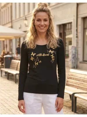 Ženska majica s kratkimi rokavi ALTISPORT ALW011169 ČRNA IN ZLATA
