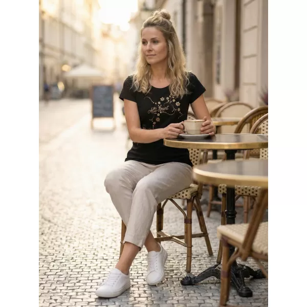 Dámské triko ALTISPORT CARRYOVER ALW009F61 ČERNOZLATÁ 