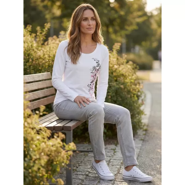  Dámské triko s dlouhým rukávem ALTISPORT CARRYOVER ALW029169 BÍLÁ 