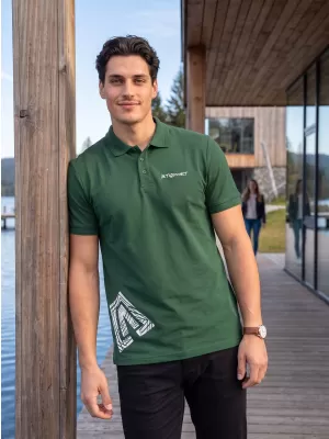 Moška majica s kratkimi rokavi z ovratnikom ALTISPORT ALM013203 STEKLENICA ZELENA