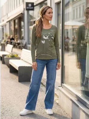 Dámské triko s dlouhým rukávem ALTISPORT CARRYOVER ALW043169 KHAKI