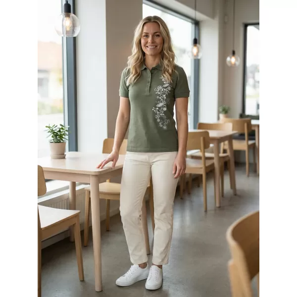  Dámské triko s límečkem ALTISPORT CARRYOVER ALW029210 KHAKI 