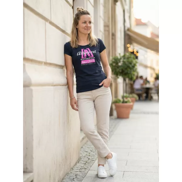  Ženska majica s kratkimi rokavi ALTISPORT ALW047122 MORNARSKO MODRA/ROZA 