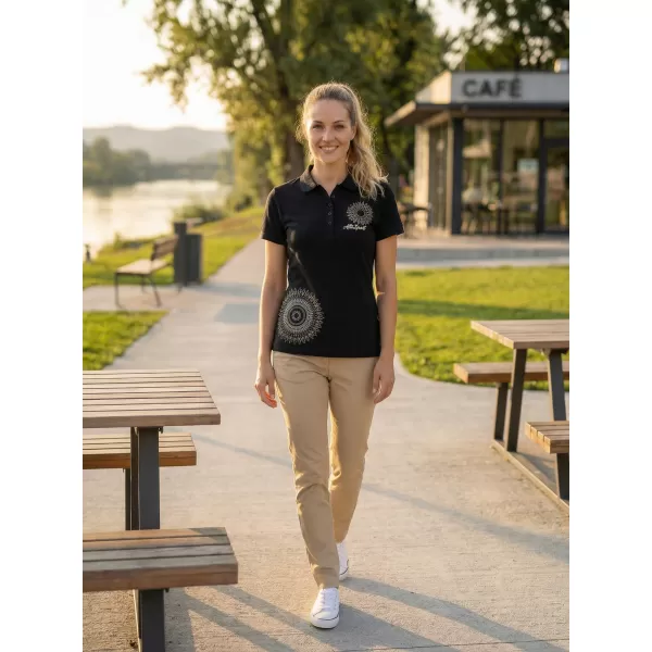  Ženska majica s kratkimi rokavi z ovratnikom ALTISPORT ALW024210 MORNARSKO MODRA 
