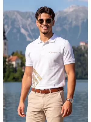Moška majica s kratkimi rokavi z ovratnikom ALTISPORT ALM013203 BELA
