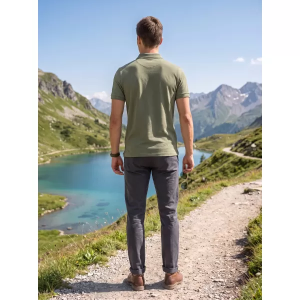  Moška majica s kratkimi rokavi z ovratnikom ALTISPORT ALM013203 KAKI 