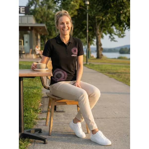  Ženska majica s kratkimi rokavi z ovratnikom ALTISPORT ALW024210 ČRNO ROZA 