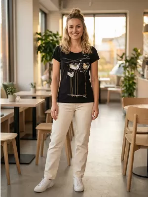 Dámské triko ALTISPORT CARRYOVER ALW043122 ČERNOZLATÁ