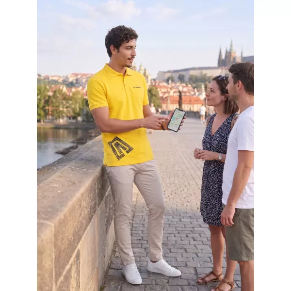  Moška majica s kratkimi rokavi z ovratnikom ALTISPORT ALM013203 RUMENA 