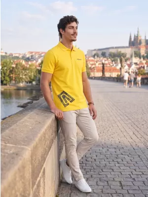 Moška majica s kratkimi rokavi z ovratnikom ALTISPORT ALM013203 RUMENA