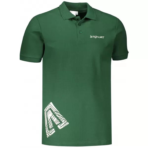 Moška majica s kratkimi rokavi z ovratnikom ALTISPORT ALM013203 STEKLENICA ZELENA 