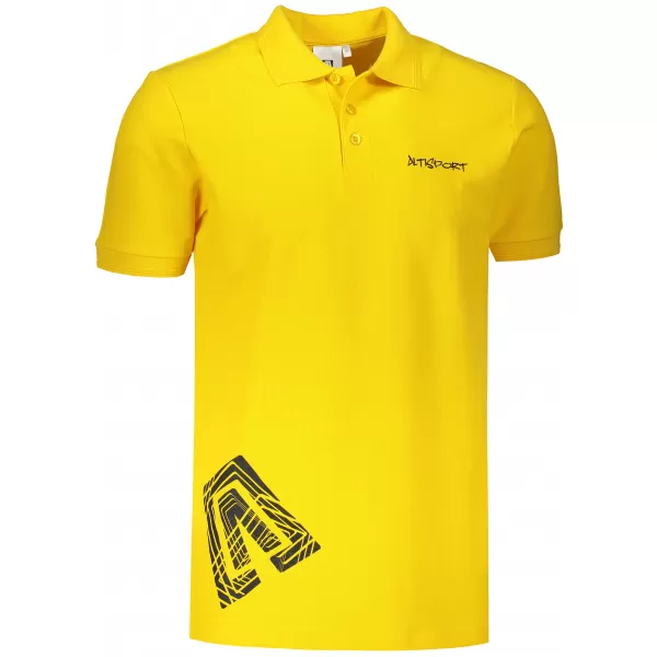  Moška majica s kratkimi rokavi z ovratnikom ALTISPORT ALM013203 RUMENA 