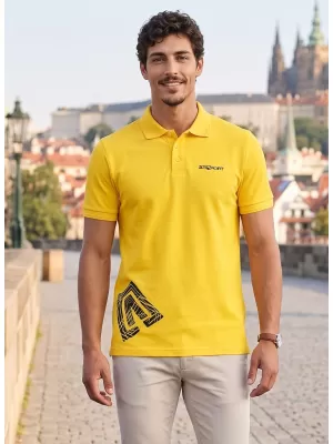 Moška majica s kratkimi rokavi z ovratnikom ALTISPORT ALM013203 RUMENA
