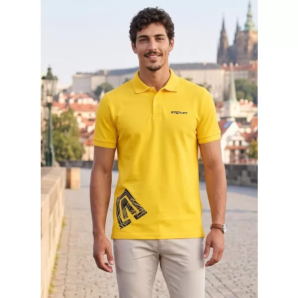  Moška majica s kratkimi rokavi z ovratnikom ALTISPORT ALM013203 RUMENA 