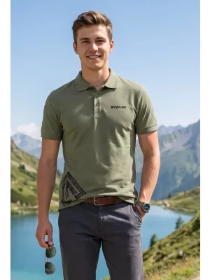 Moška majica s kratkimi rokavi z ovratnikom ALTISPORT ALM013203 KAKI