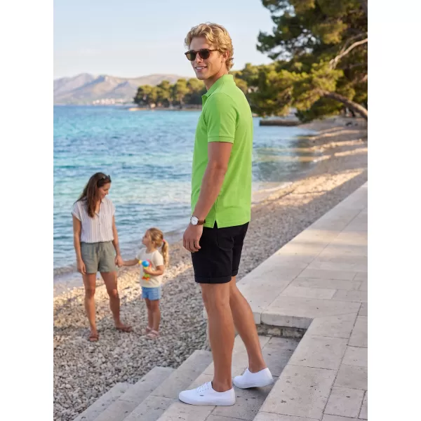 Moška majica s kratkimi rokavi z ovratnikom ALTISPORT ALM013203 JABOLČNO ZELENA 