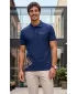 Moška majica s kratkimi rokavi z ovratnikom ALTISPORT ALM013203 POLNOČNO MODRA/ZLATA