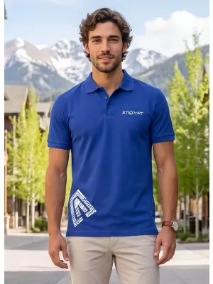 Moška majica s kratkimi rokavi z ovratnikom ALTISPORT ALM013203 KRALJEVSKO MODRA