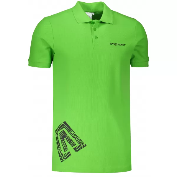  Moška majica s kratkimi rokavi z ovratnikom ALTISPORT ALM013203 JABOLČNO ZELENA 