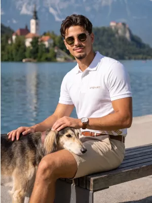 Moška majica s kratkimi rokavi z ovratnikom ALTISPORT ALM013203 BELA