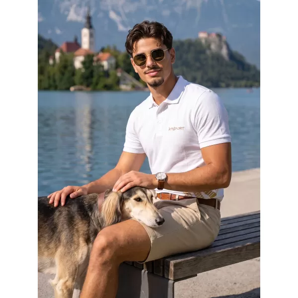  Moška majica s kratkimi rokavi z ovratnikom ALTISPORT ALM013203 BELA 