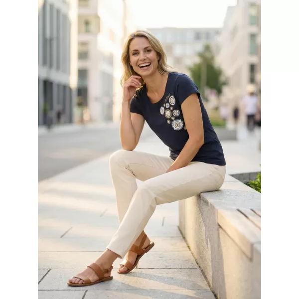  Ženska majica s kratkimi rokavi ALTISPORT ALW053122 MORNARSKO MODRA/ZLATA 