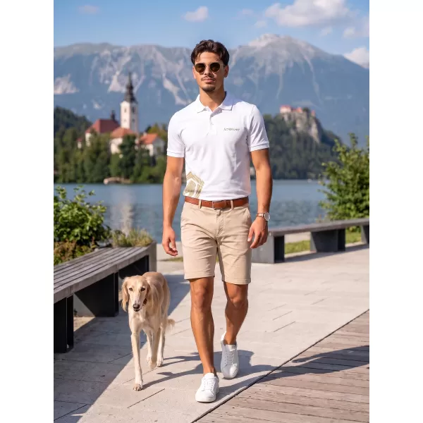  Moška majica s kratkimi rokavi z ovratnikom ALTISPORT ALM013203 BELA 