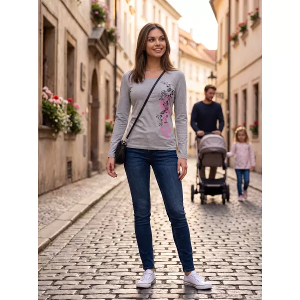  Dámské triko s dlouhým rukávem ALTISPORT CARRYOVER ALW029169 TMAVĚ ŠEDÝ MELÍR 