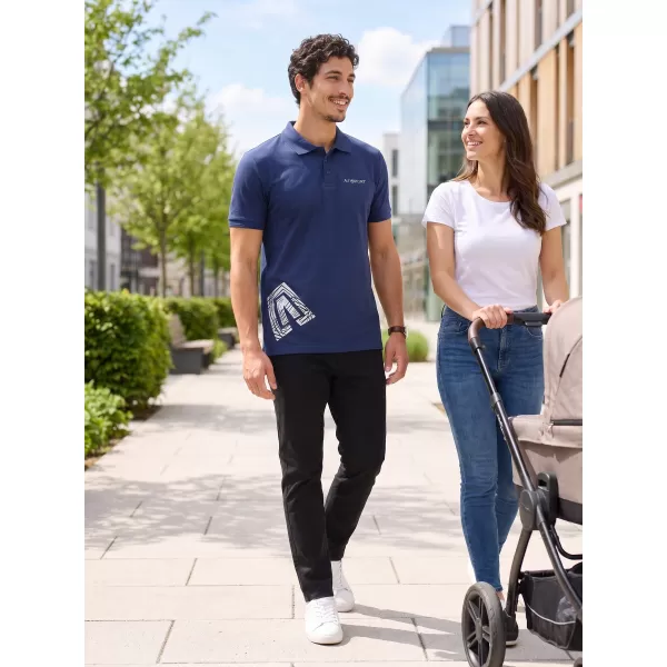  Moška majica s kratkimi rokavi z ovratnikom ALTISPORT ALM013203 POLNOČNO MODRA 
