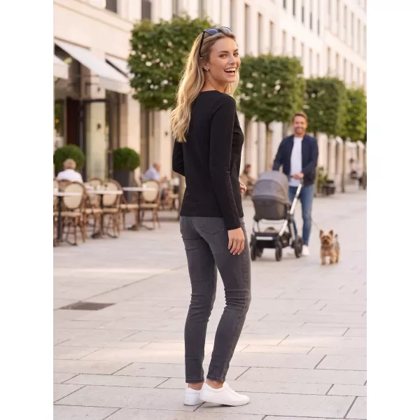  Dámské triko s dlouhým rukávem ALTISPORT CARRYOVER ALW029169 ČERNOTYRKYSOVÁ 