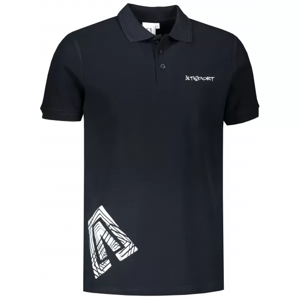  Moška majica s kratkimi rokavi z ovratnikom ALTISPORT ALM013203 MORNARSKO MODRA 