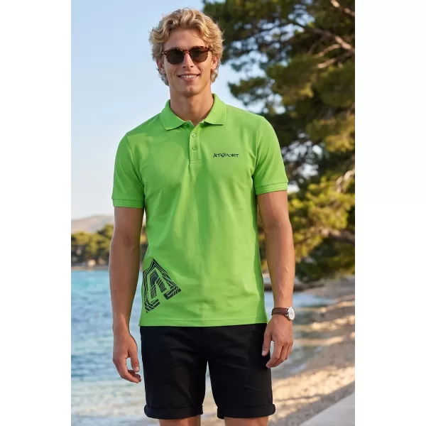  Moška majica s kratkimi rokavi z ovratnikom ALTISPORT ALM013203 JABOLČNO ZELENA 